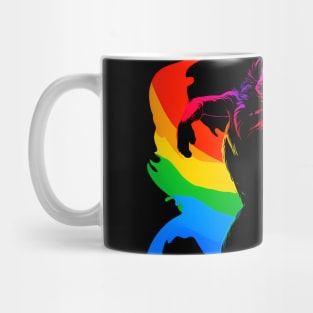 Raving Rainbow LGBTQ Furry Pride Wolf Fursona Mug